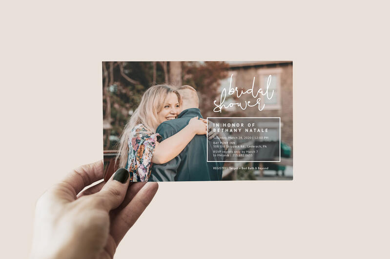 Extended Portrait Bridal Shower Invitation