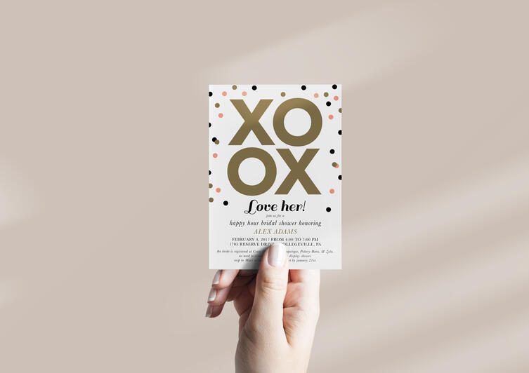 XOXO Pop of Color Bridal Shower Invitation